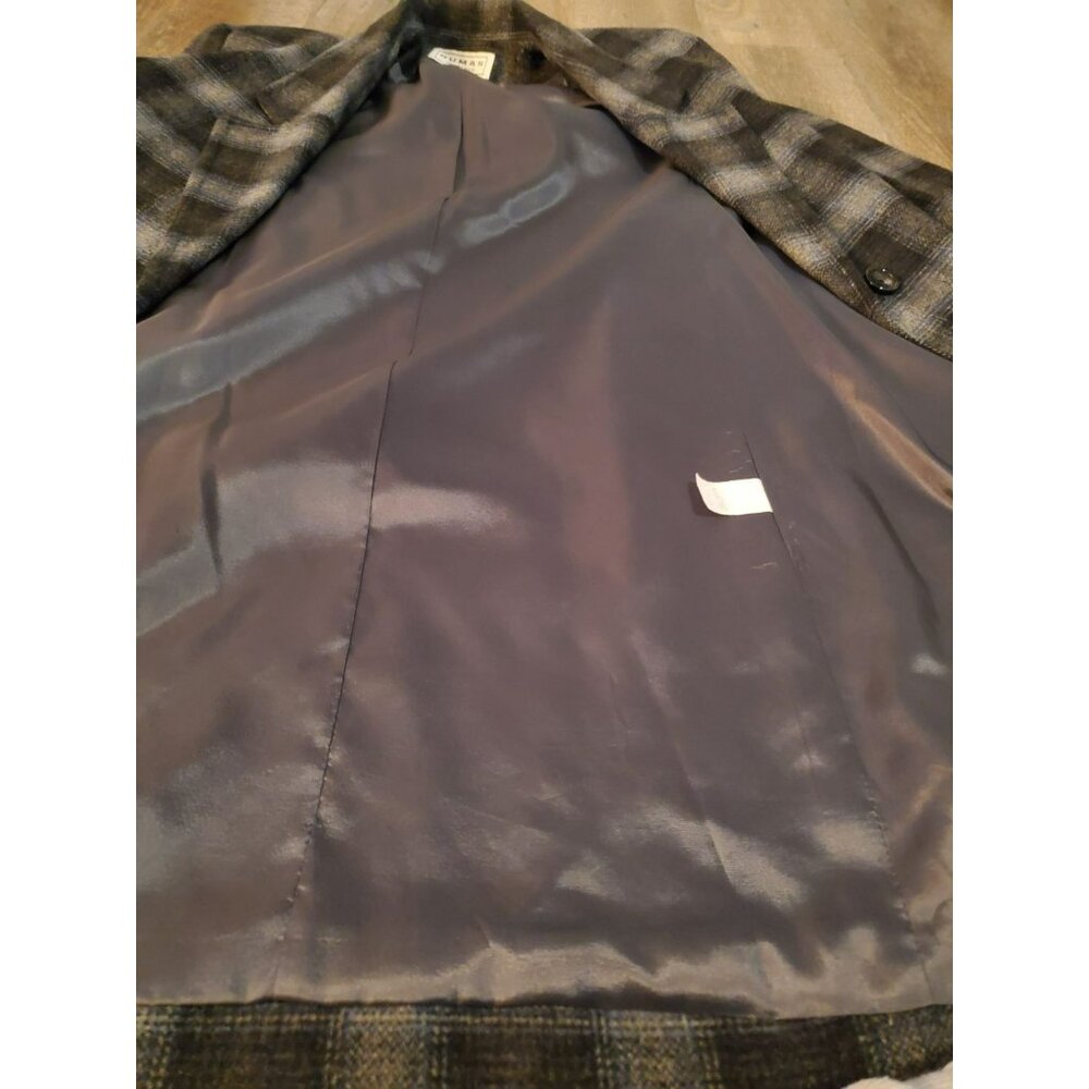 Pierre Dumas Boho Vintage Sz Small (8-10) Wool Jacket-Long Blazer blk, blue, gry - Picture 3 of 11